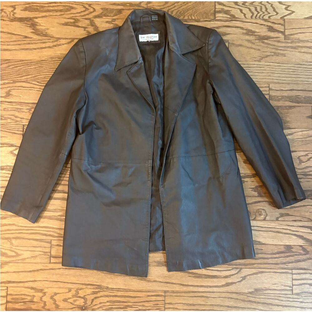 Lew Magram Collection Women’s 18 Genuine Brown Leather‎ Blazer Jacket